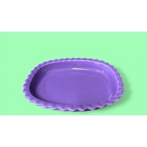 Chantal Purple Lavender Stoneware Pie Plate Bakeware Fluted Scalloped Edge 1 Qtr